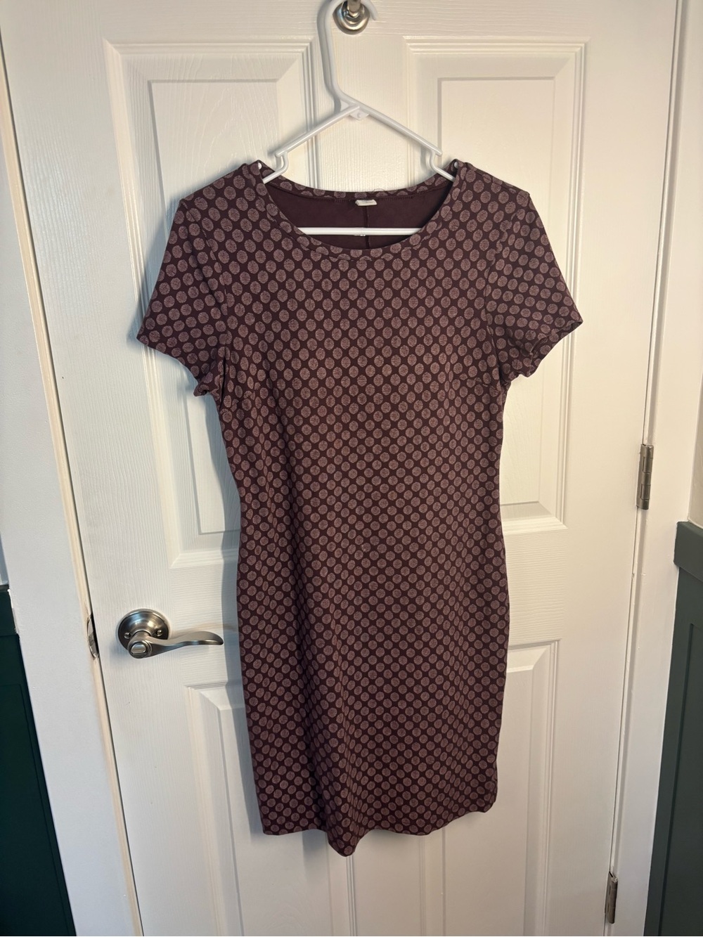 Old Navy Retired Style Plum Polka Dot Sheath Dress Stretch Size Small